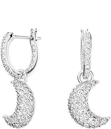 Swarovski Luna Swarovski Crystal Crescent Drop Earrings in Rhodium Plated Product Image