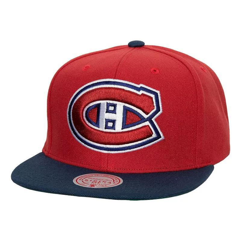 Mens Mitchell & Ness Red Montreal Canadiens Core Team Ground 2.0 Snapback Hat Product Image