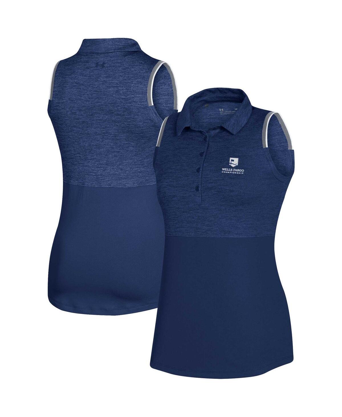 Womens Under Armour Navy Wells Fargo Championship Playoff Sleeveless Polo Shirt Product Image