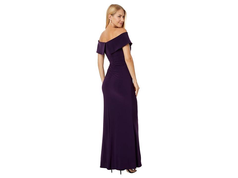 Xscape Off the Shoulder Ruffle Scuba Gown Product Image