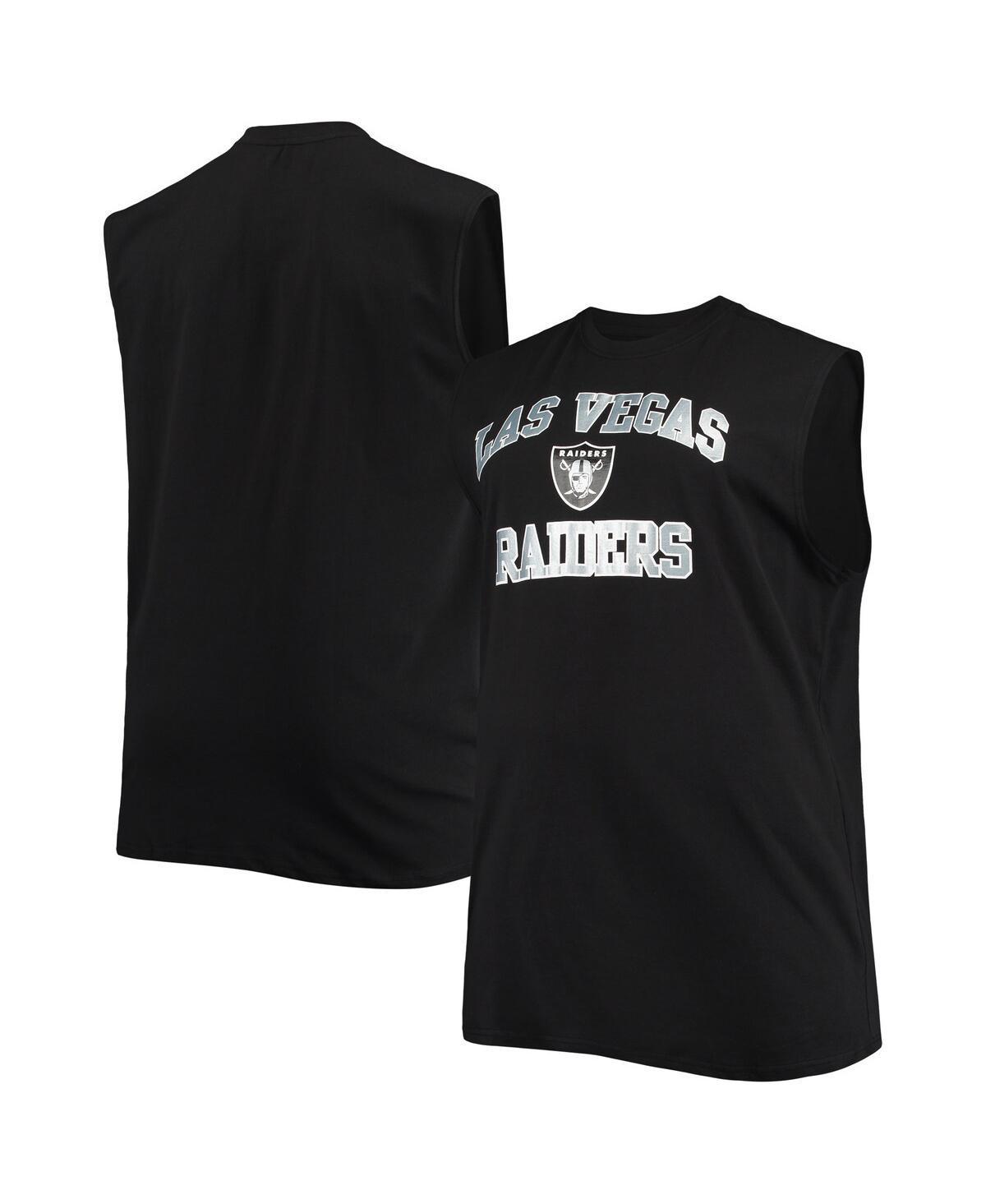 Mens Black Las Vegas Raiders Big & Tall Muscle Tank Top Product Image