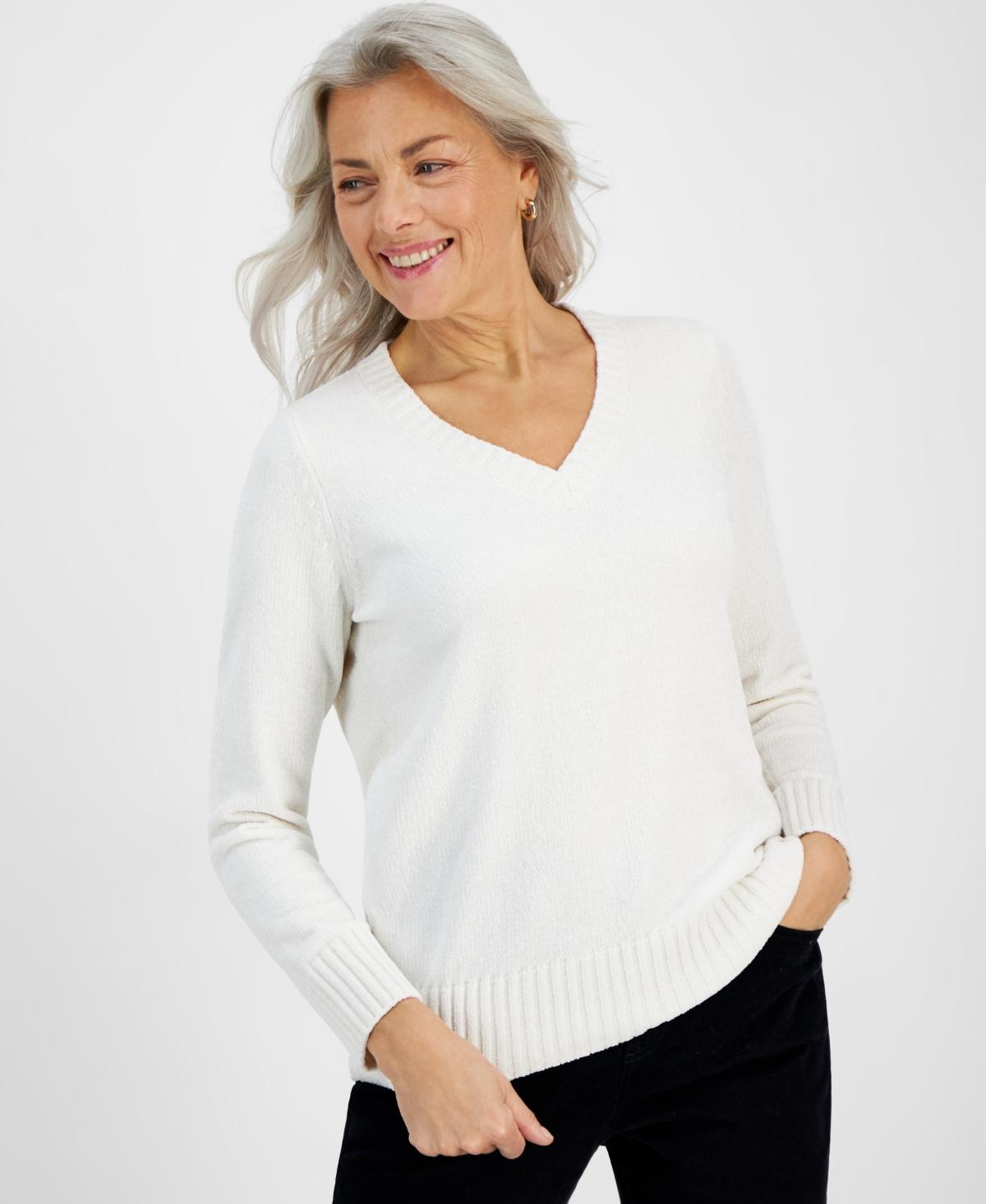 Style & Co Womens Chenille V-Neck Sweater, Created for Macys product image