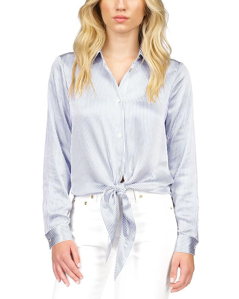 Michael Kors Pinstripe Tie Front Shirt Product Image