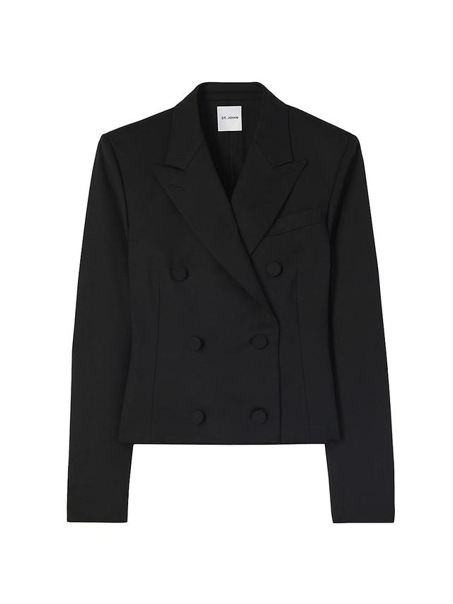 Womens Double-Breasted Stretch Wool Jacket Product Image