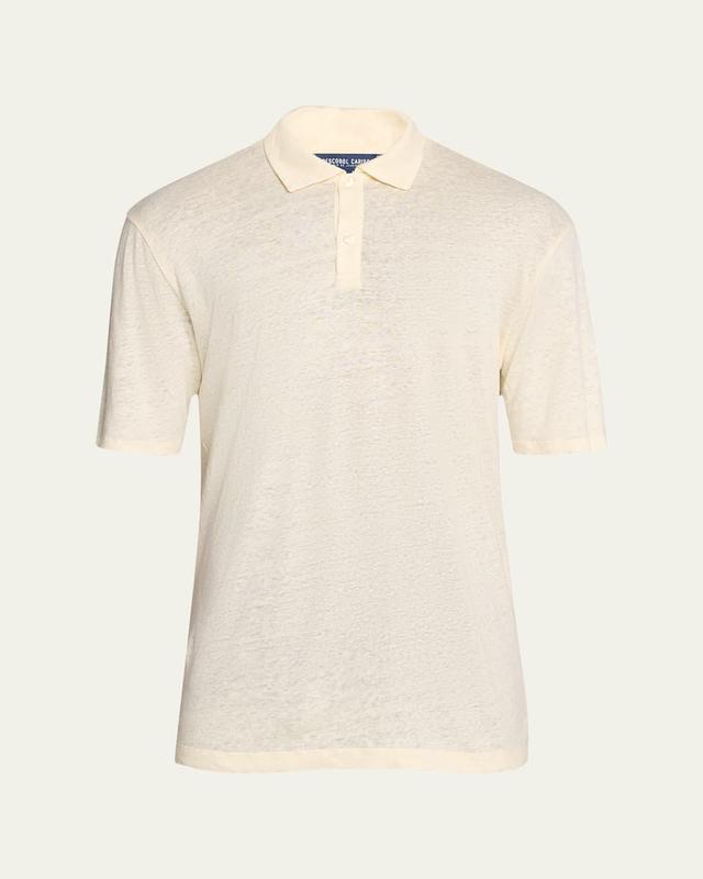 Mens Linen Polo Shirt Product Image