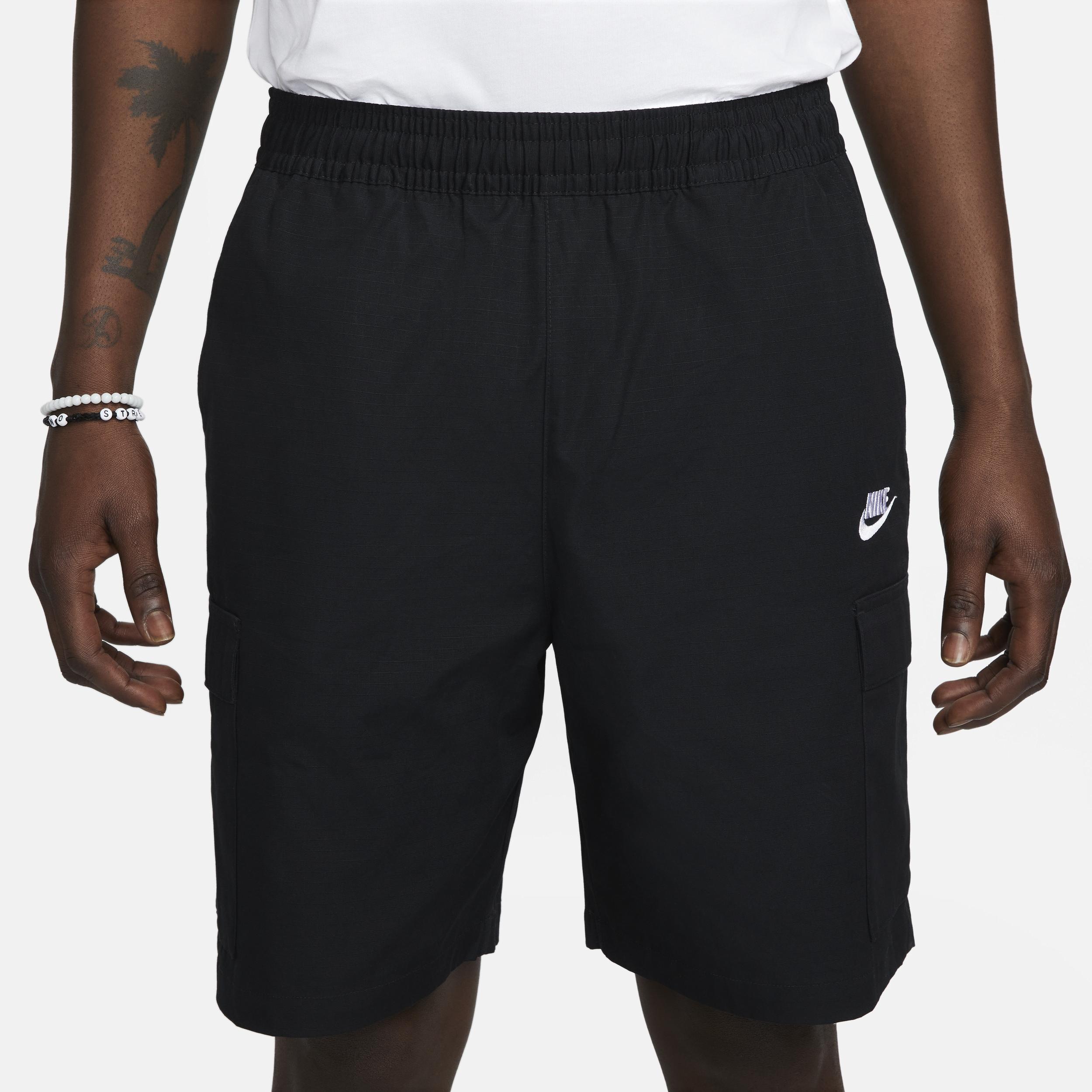 Nike Mens Club Cargo Shorts - Black/White Product Image