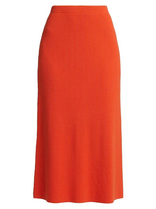 Womens Rib-Knit Midi-Skirt Product Image