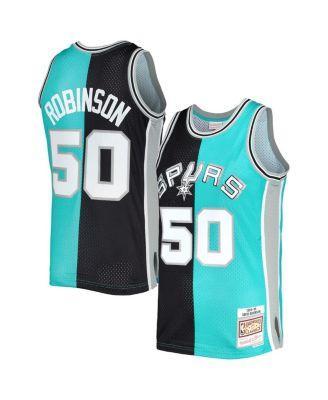 Mens Mitchell & Ness David Robinson /Teal San Antonio Spurs Hardwood Classics 1998/99 Split Swingman Jersey Product Image