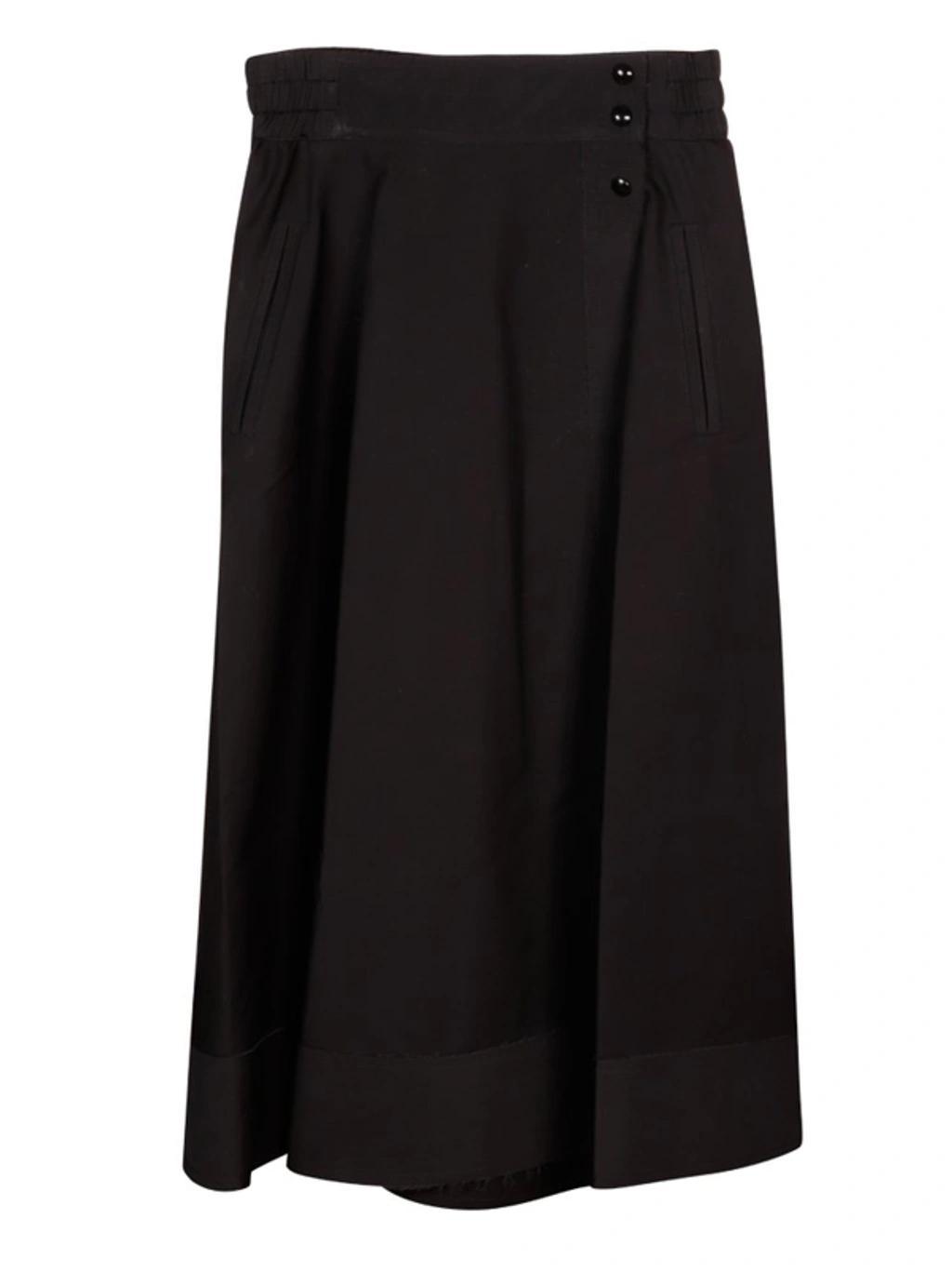 Side-buttoned A-line Skirt In Black Product Image