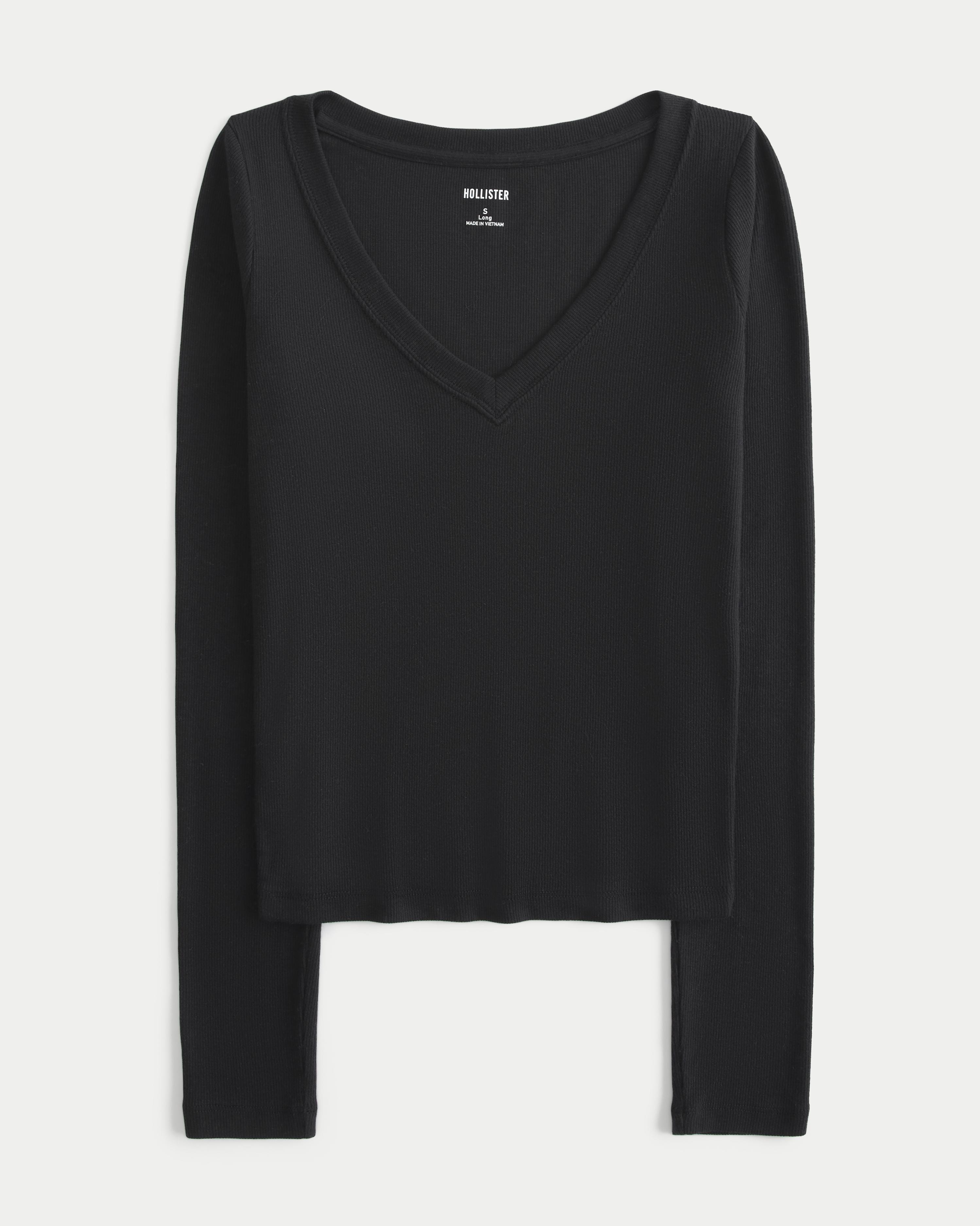 Long-Sleeve V-Neck Top Product Image