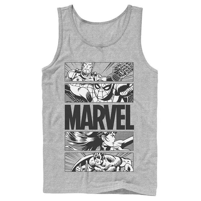 Mens Marvel Avengers Retro Action Panel Fill Tank Top, Boys Athletic Grey Product Image