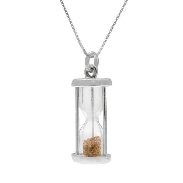 Sterling Silver Gemstone Hourglass Pendant, Womens Citrine Product Image