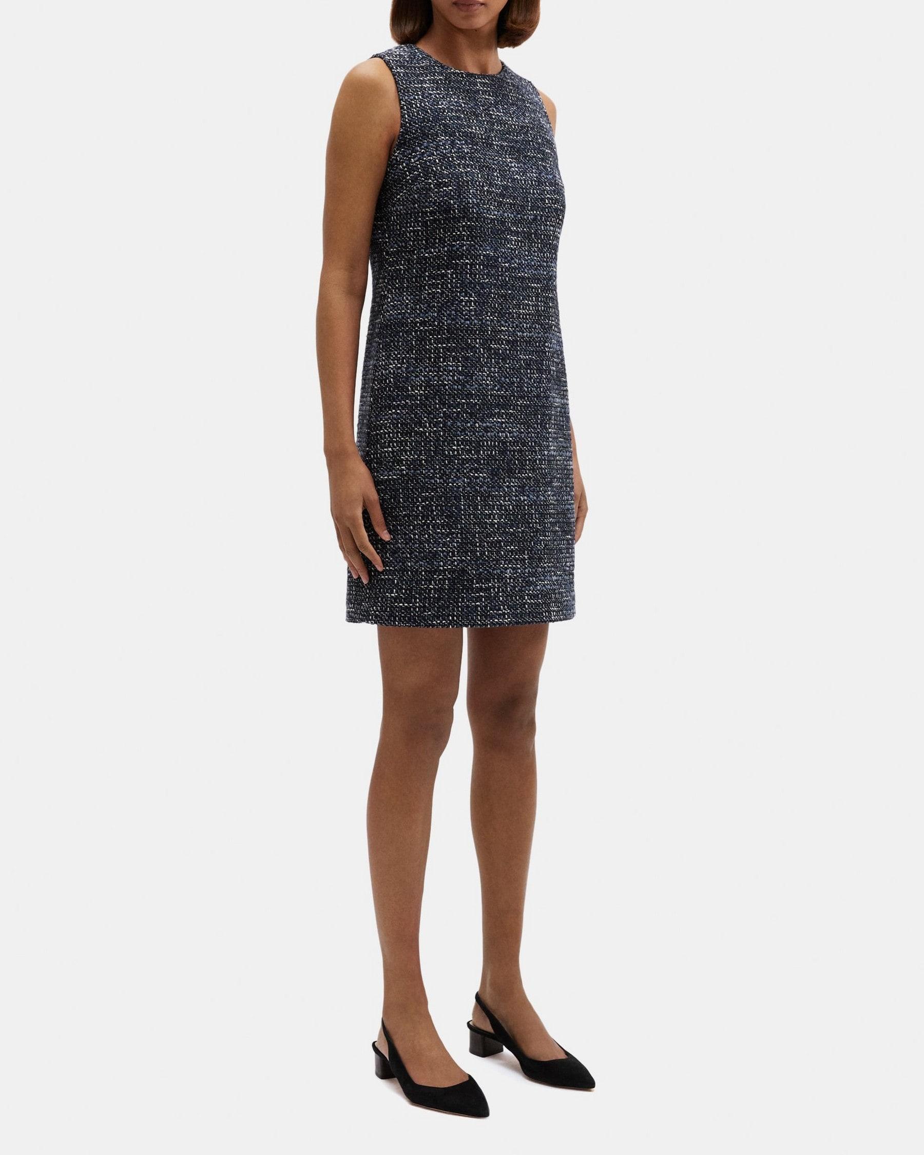 Sleeveless Shift Dress in Tweed Product Image