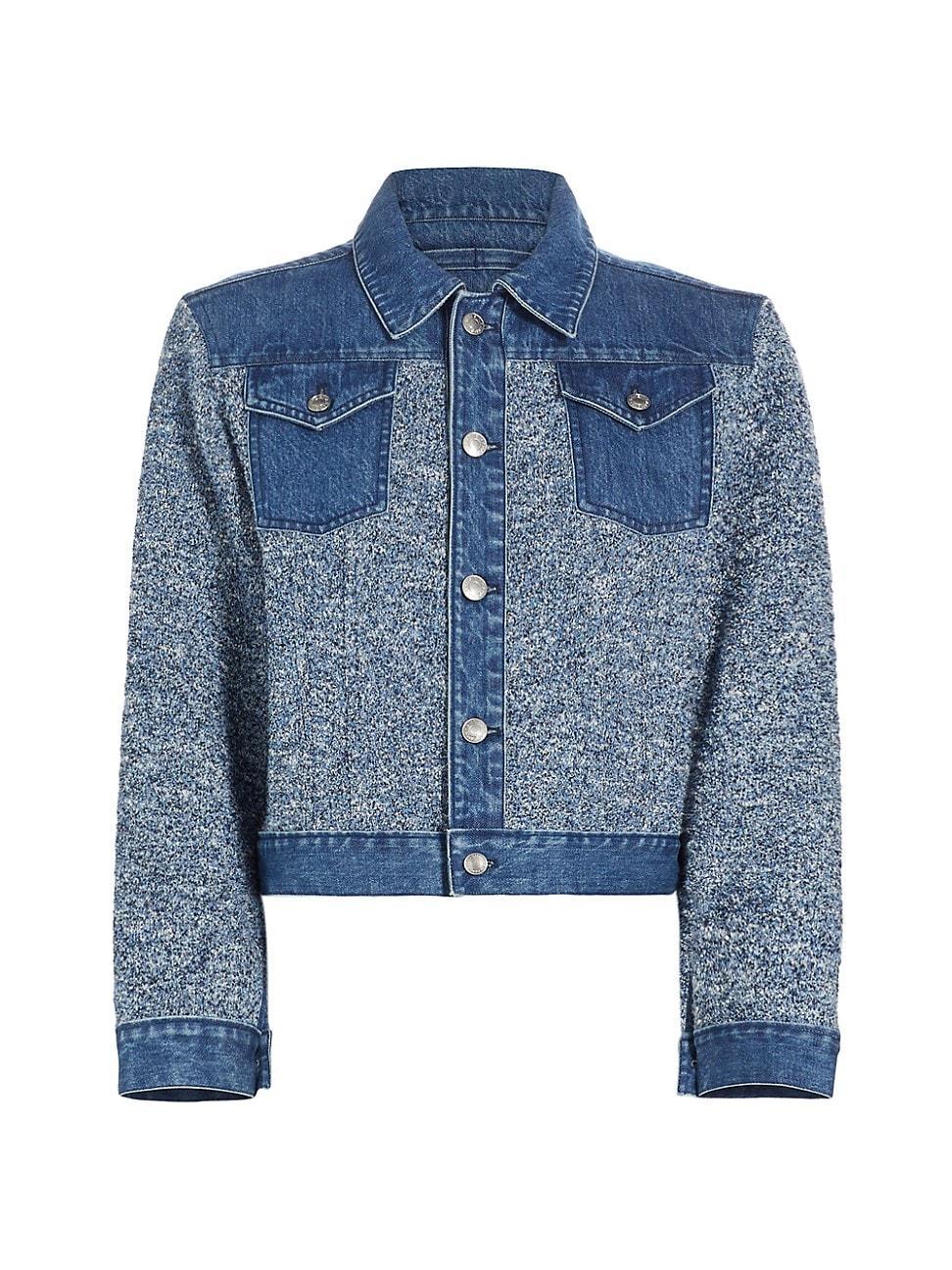 Baylin Cropped Denim Knit Jacket Product Image