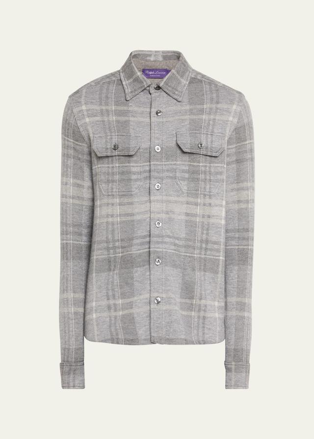 Mens Plaid Cashmere-Blend Overshirt Product Image