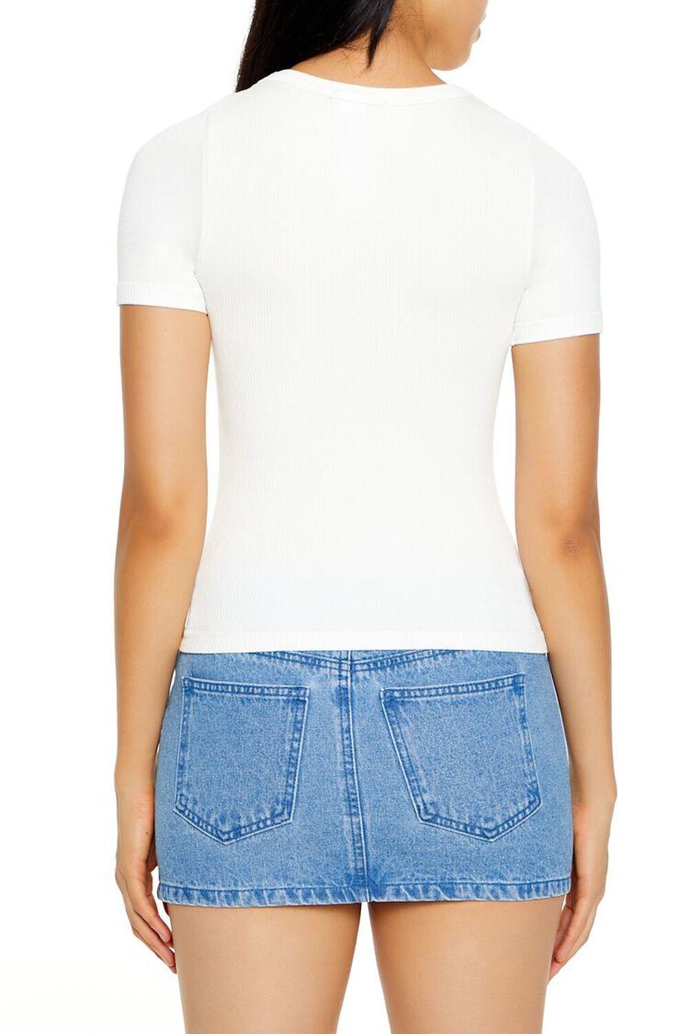 Cropped Seamless Ribbed Tee | Forever 21 Product Image