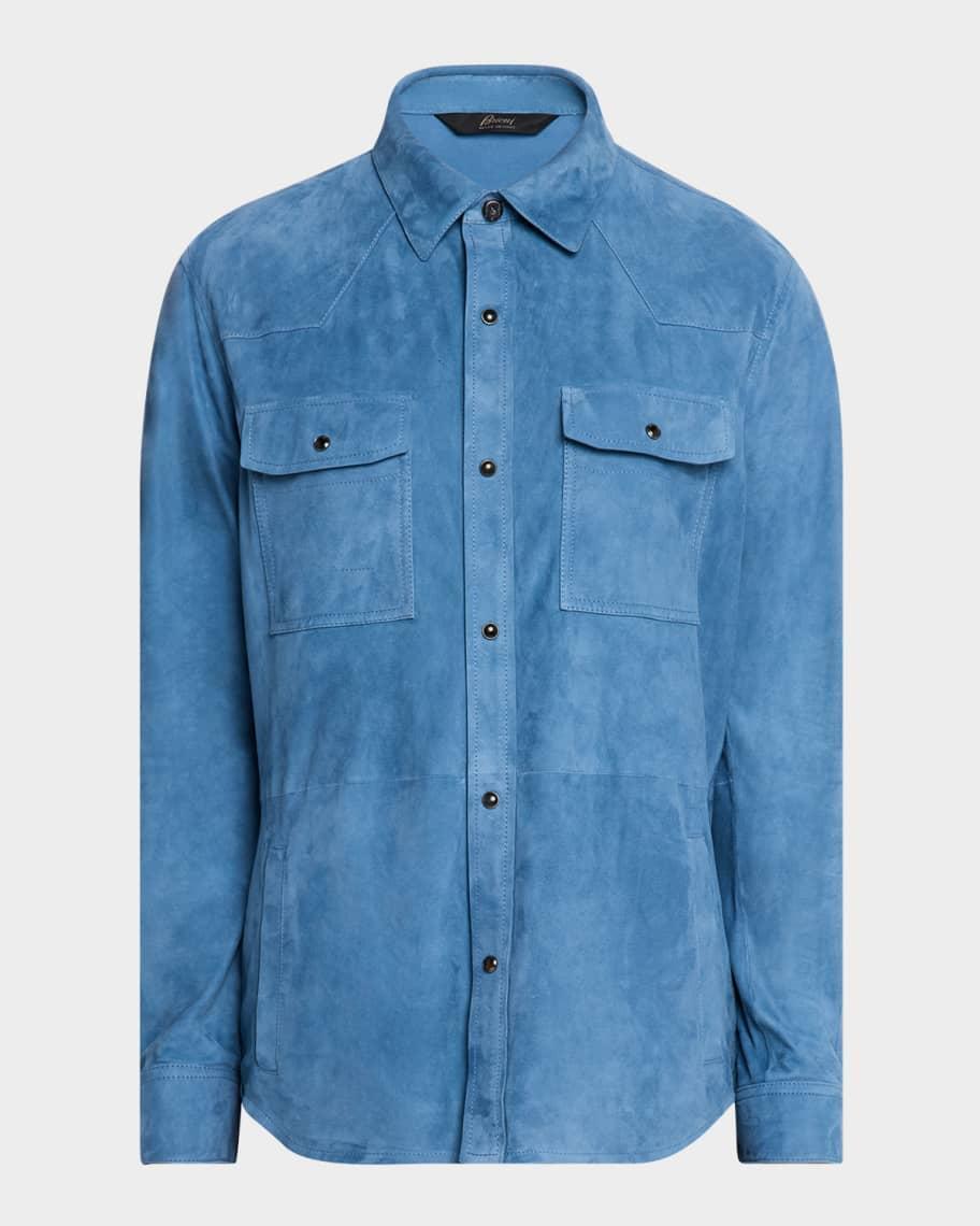 Men's Suede Snap-Front Western Shirt Product Image