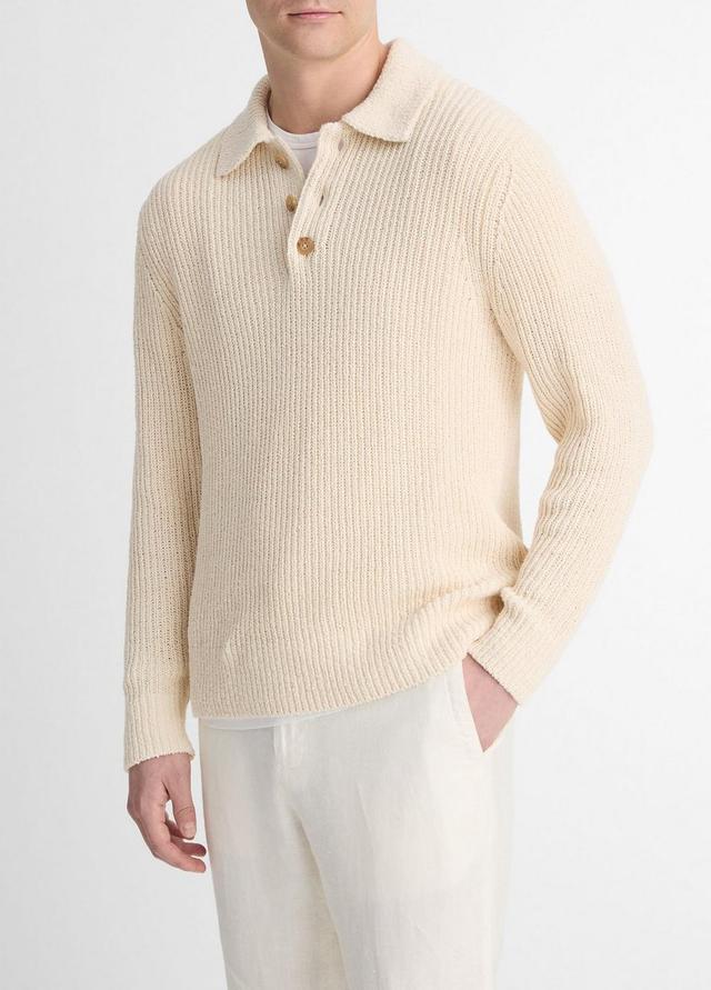 Italian Cotton-Blend Shaker Polo Sweater Product Image