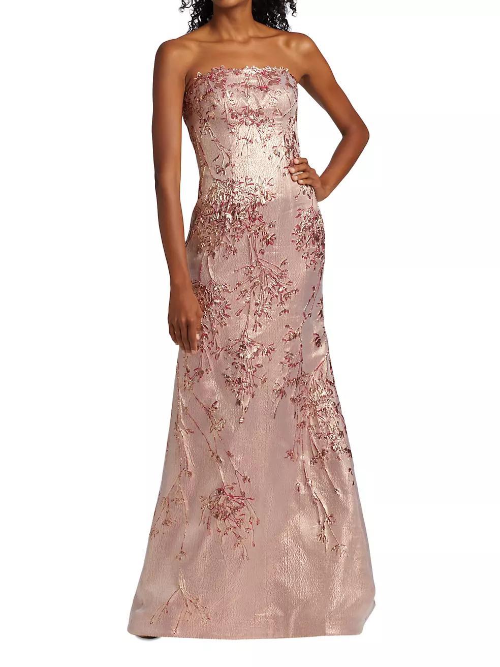 Floral Embroidered Gown Product Image