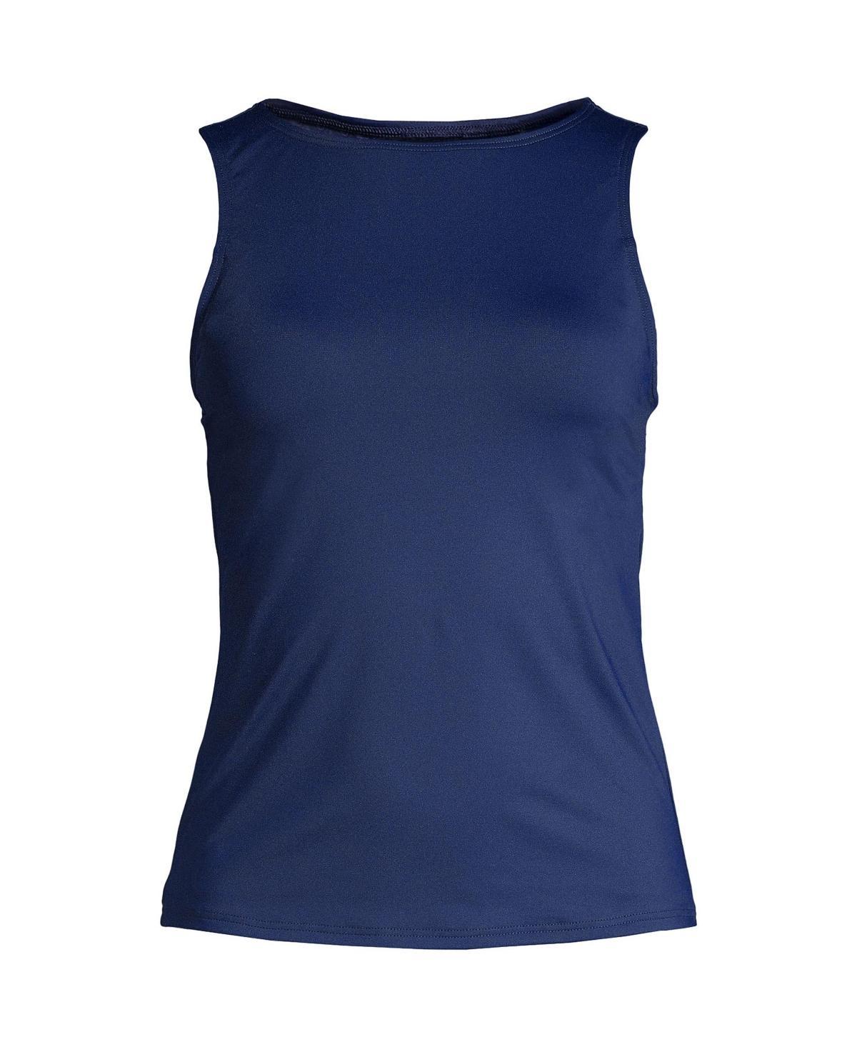 Plus Size Lands End UPF 50 Bust Minimizer Tankini Top, Womens Blue Product Image