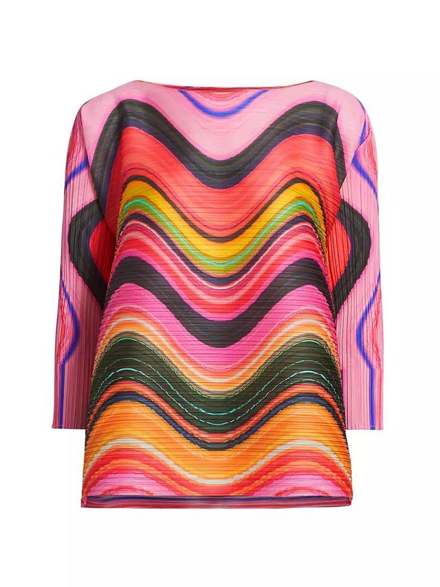 Warp Pleated Striped Top Product Image