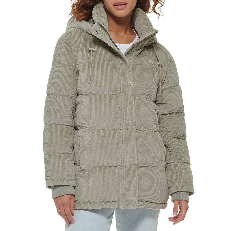 Womens Levis Hooded Corduroy Puffer Coat Product Image