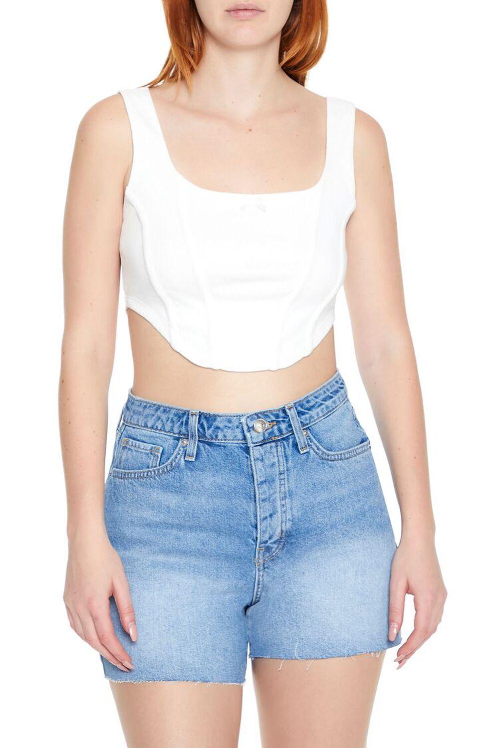 Corset Curved-Hem Crop Top | Forever 21 Product Image