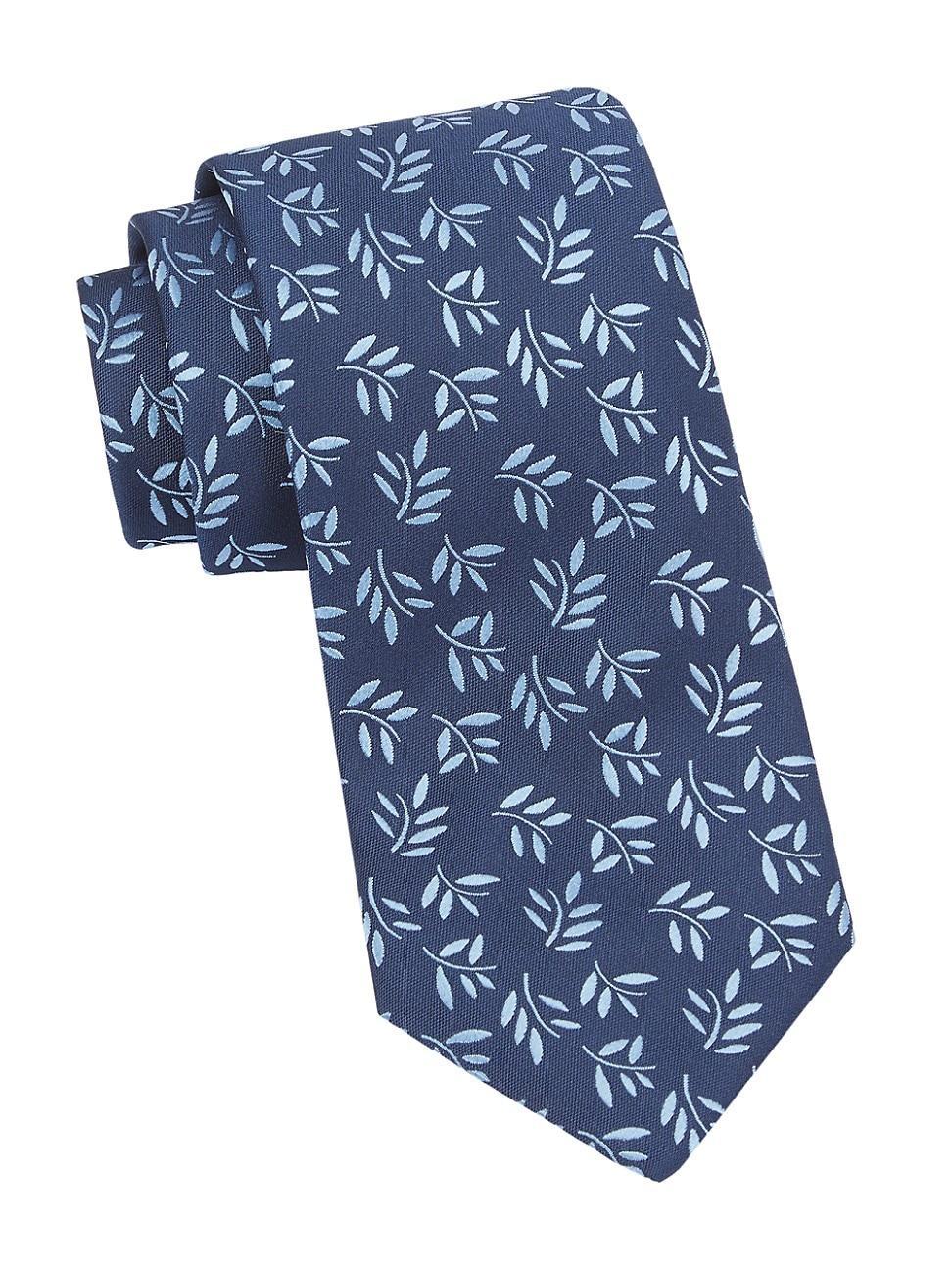 Mens Large Vineleaf Woven Silk Tie Product Image