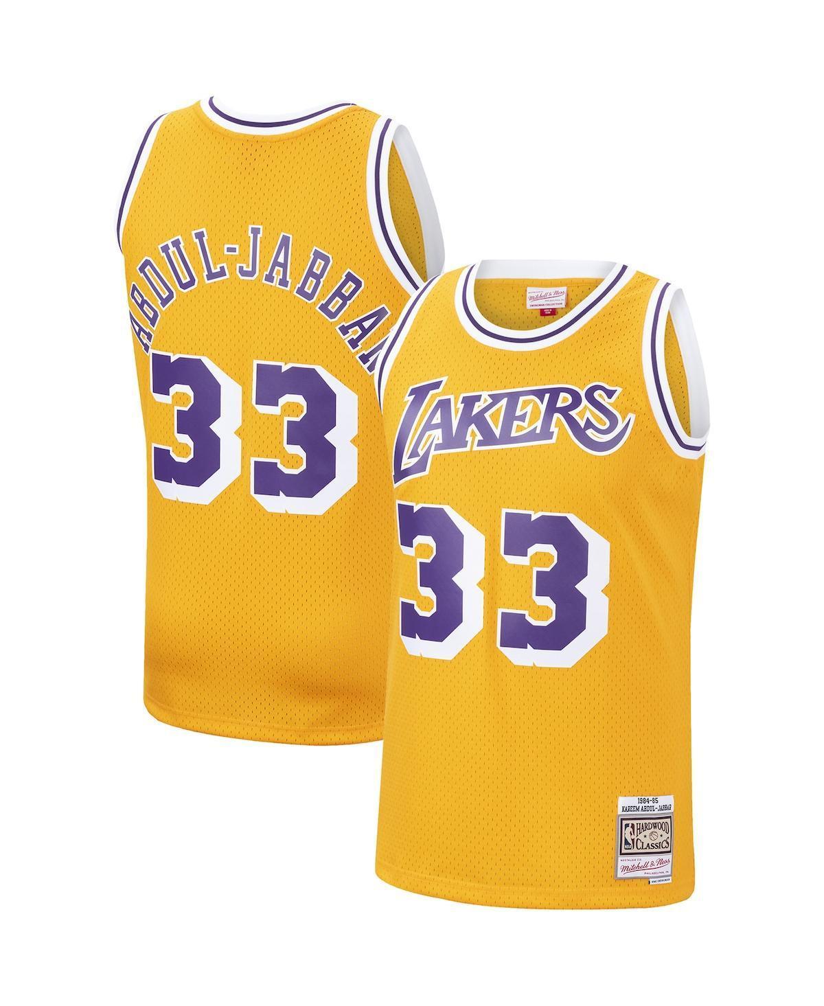 Mens Mitchell & Ness Kareem Abdul-Jabbar Los Angeles Lakers Hardwood Classics Swingman Jersey Product Image