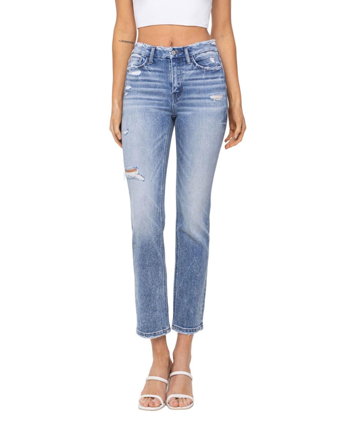 Women's High Rise Cropped Slim Straight Jeans Product Image