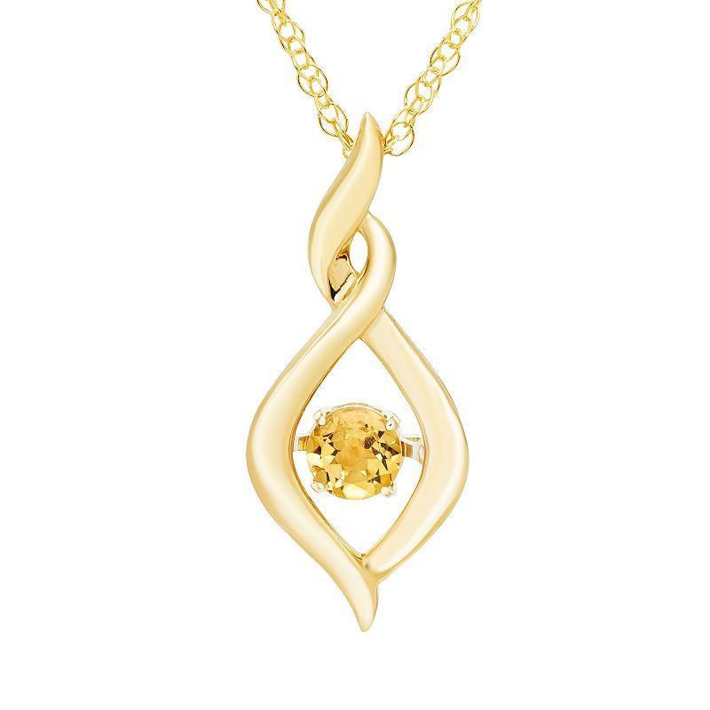 Boston Bay Diamonds Brilliance in Motion 14k Gold Over Silver Citrine Dancing Gemstone Twisted Infinity Pendant, Womens Gold Tone Product Image