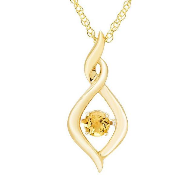 Boston Bay Diamonds Brilliance in Motion 14k Gold Over Silver Citrine Dancing Gemstone Twisted Infinity Pendant, Womens Gold Tone Product Image