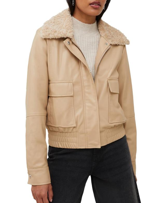 French Connection Faux Leather Aviator Jacket Product Image