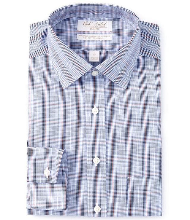 Gold Label Roundtree & Yorke Slim Fit Non-Iron Spread Collar Glen Plaid Dress Shirt Product Image