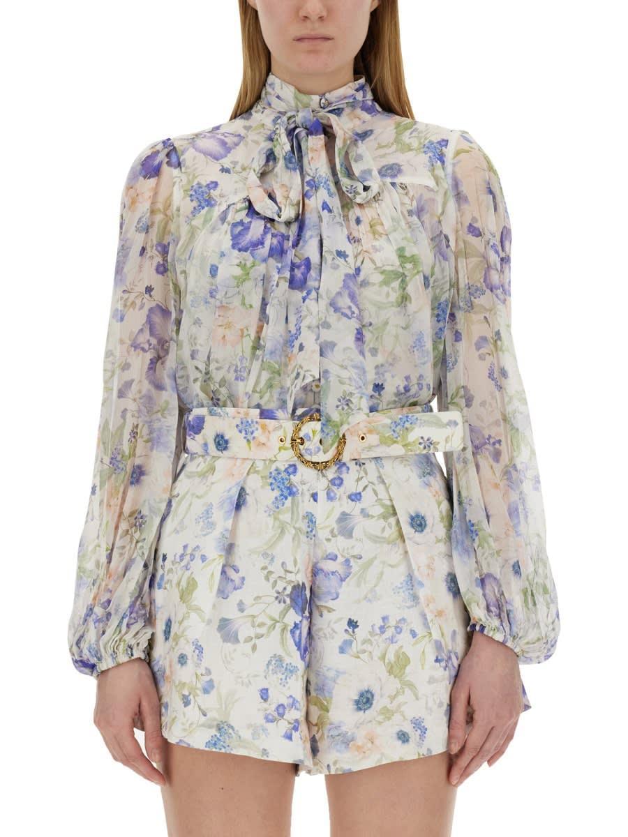 ZIMMERMANN Viscose Top With Floral Print In Multicolour Product Image