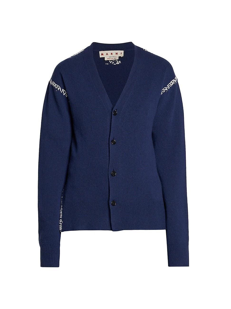 Womens Wool & Cashmere Button-Front Cardigan Product Image