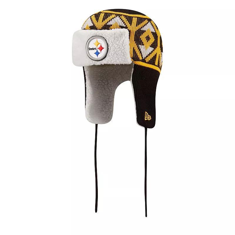 Mens New Era Black Pittsburgh Steelers Knit Trapper Hat Product Image