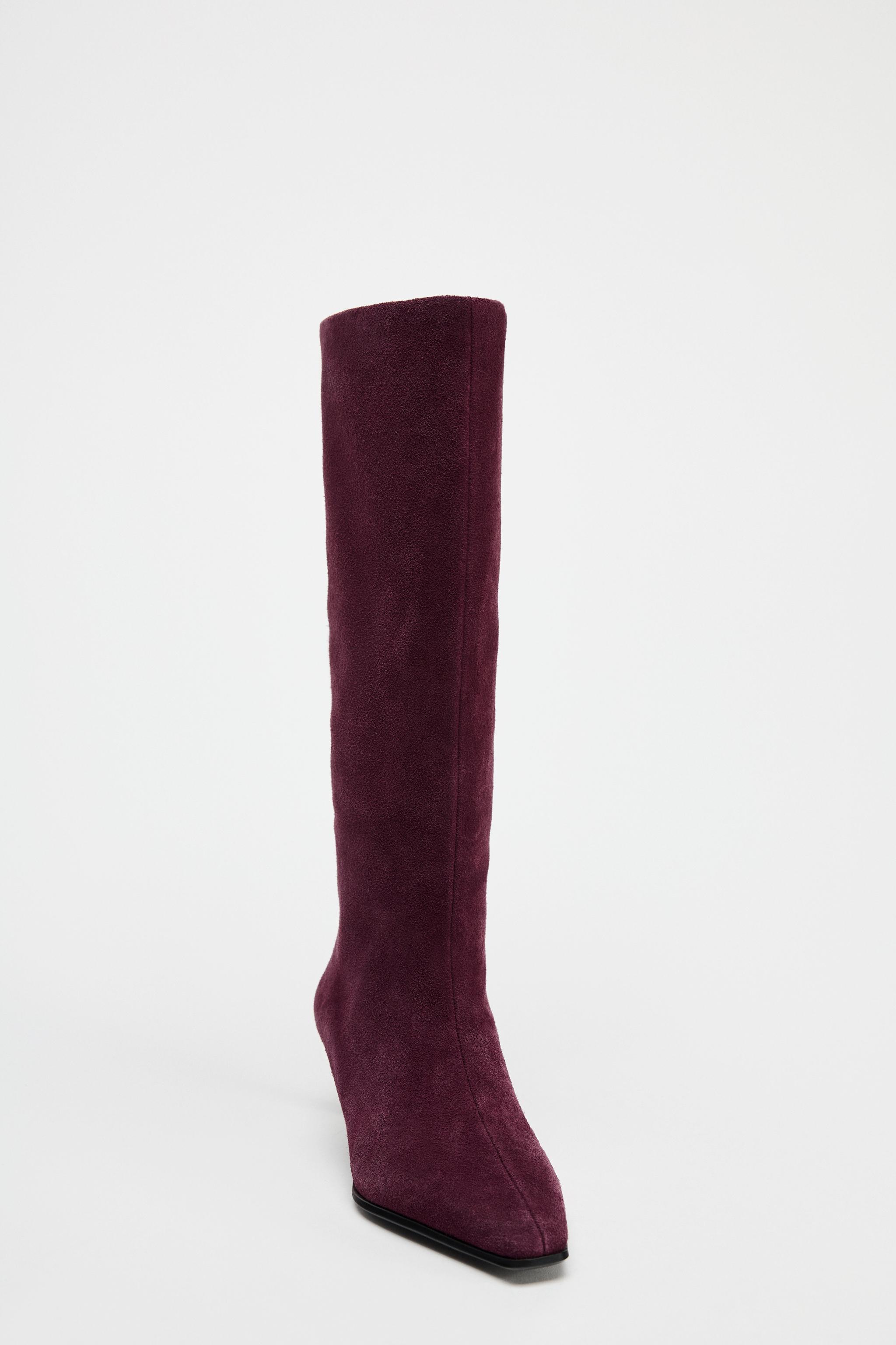 HEELED SUEDE BOOTS Product Image