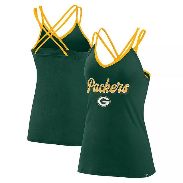 Womens Fanatics Branded Bay Packers Go For It Strappy Crossback Tank Top Product Image