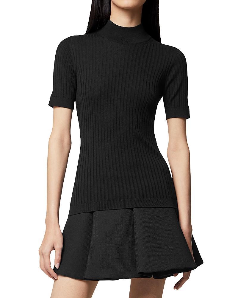 Seamless Ribbed Mock-Neck Sweater Product Image