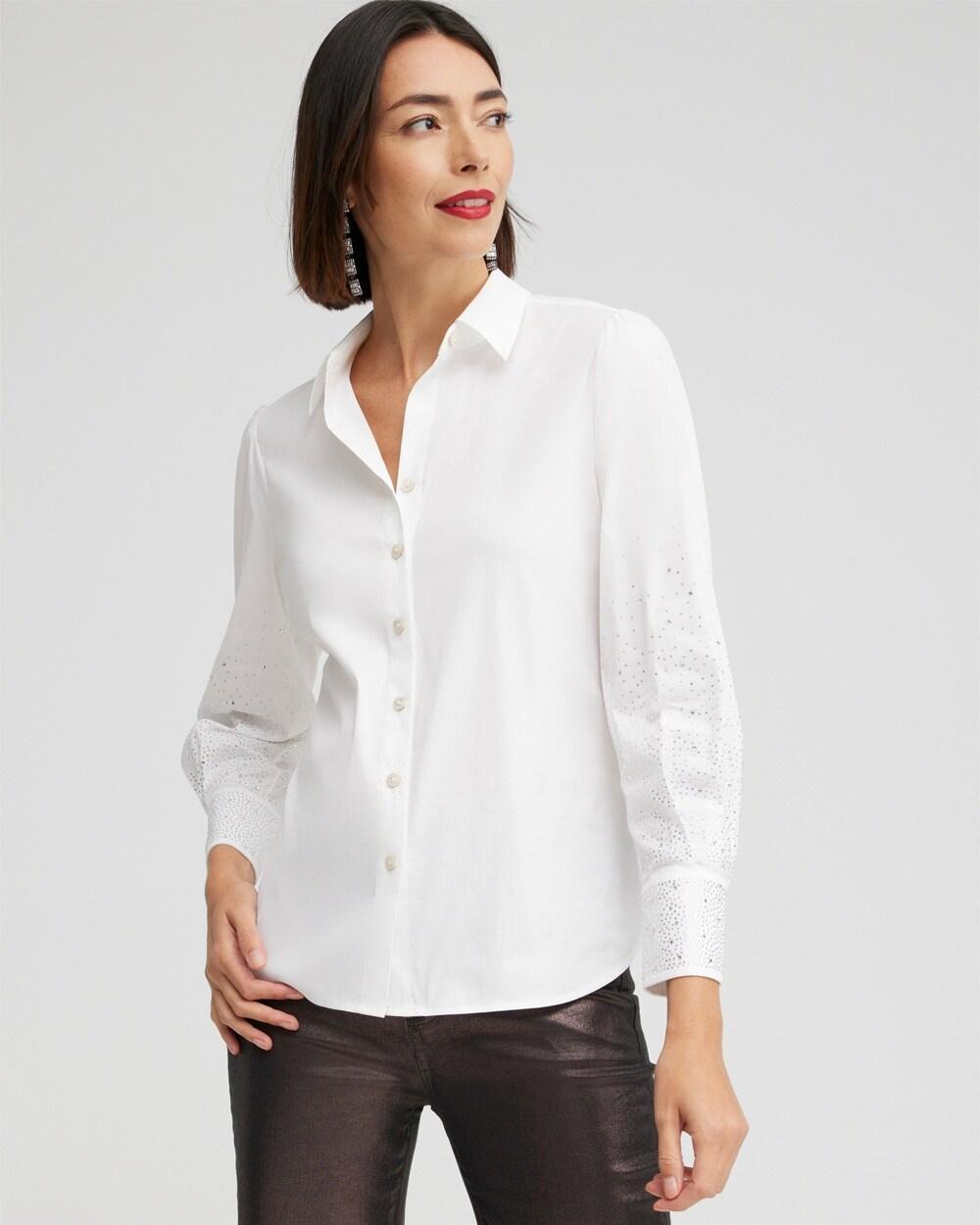 Poplin Embellished Sleeve Shirt product image