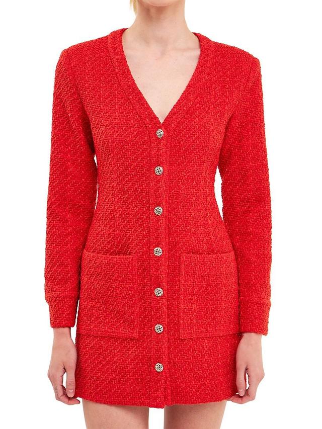 Womens Textured Button Down Dress Product Image