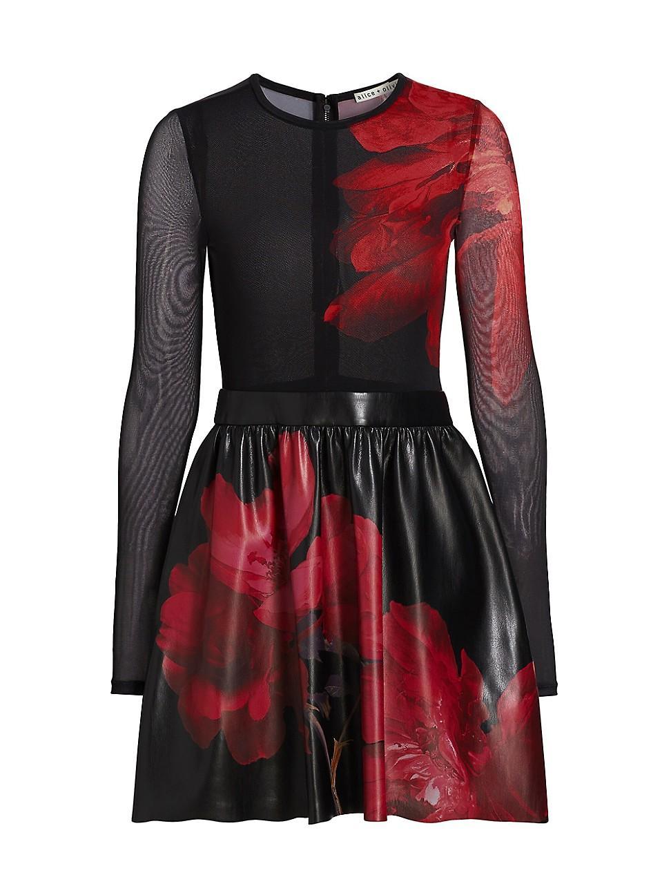 Womens Chara Faux-Leather & Mesh Dress Product Image