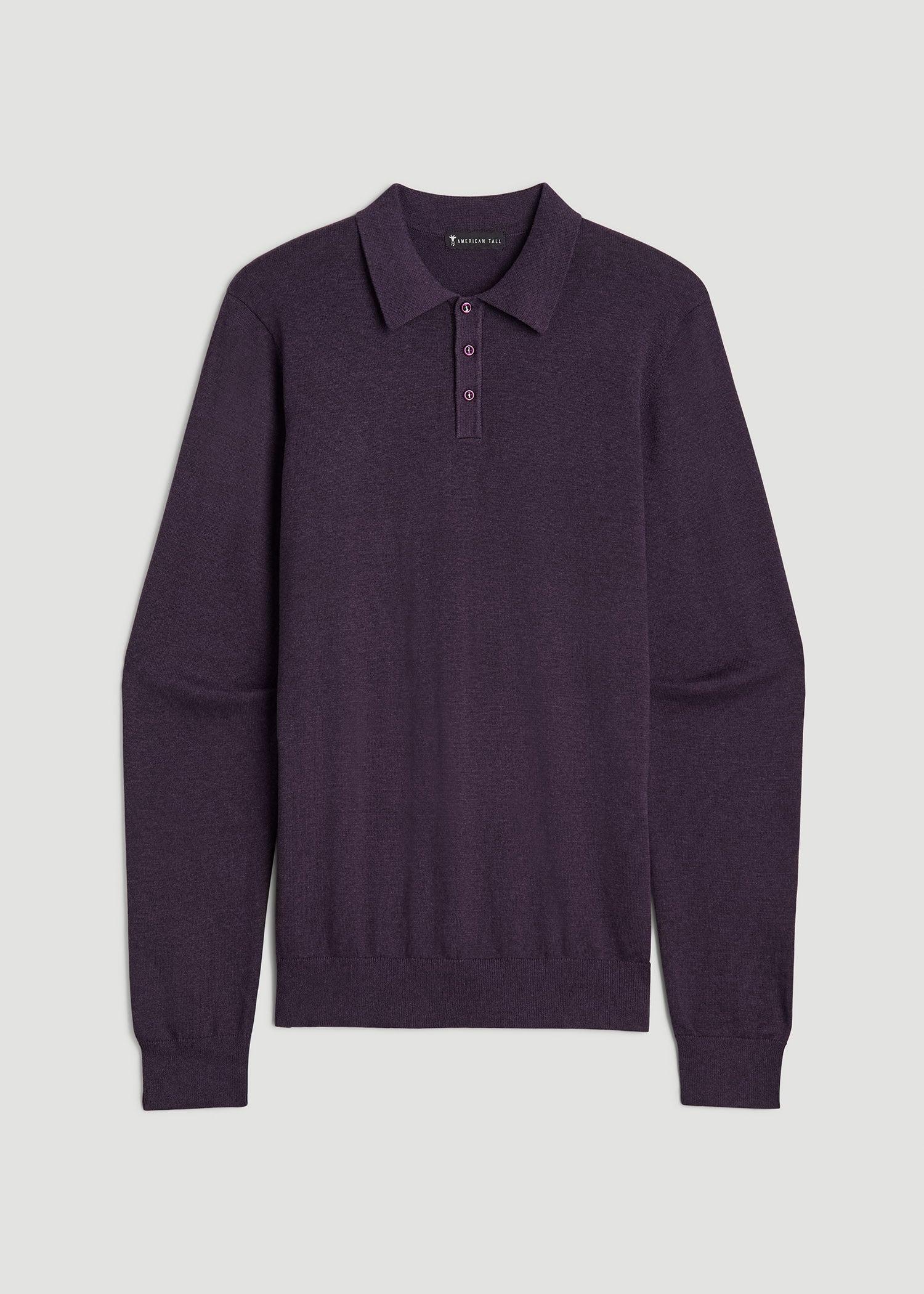 Men’s Tall Polo Sweater in Midnight Plum Product Image