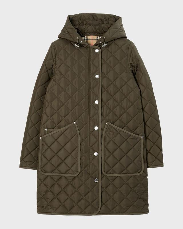 burberry Roxby Quilted Hooded Long Jacket Product Image