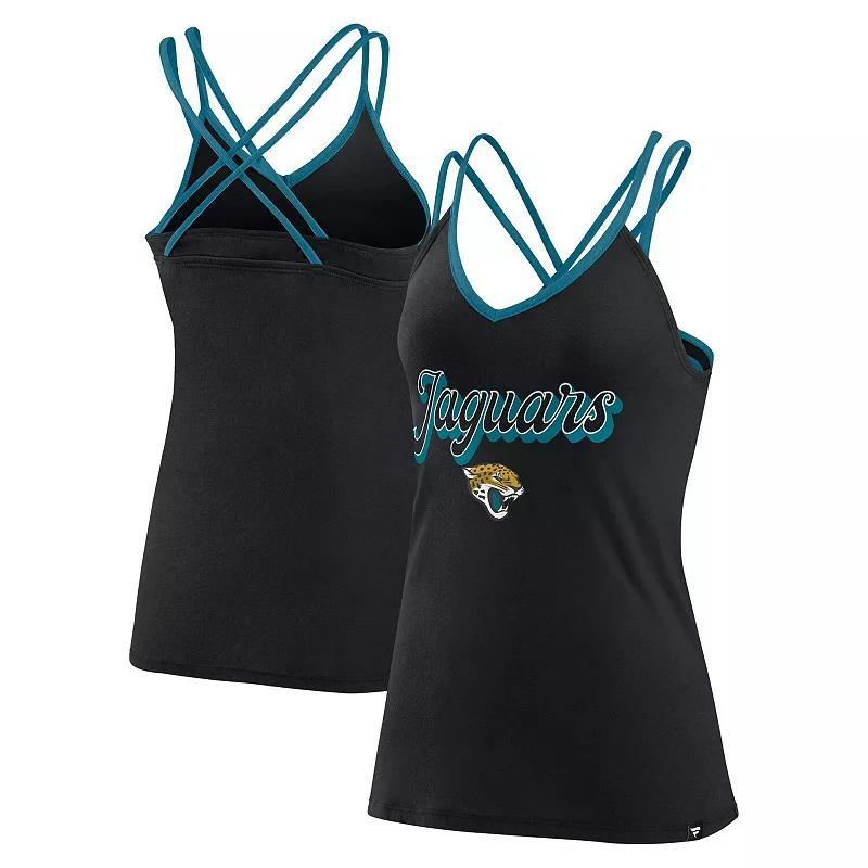 Womens Fanatics Branded Jacksonville Jaguars Go For It Strappy Crossback Tank Top Product Image