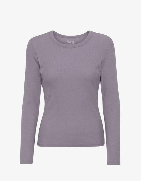 Women Organic Rib LS T-Shirt - Purple Haze Product Image