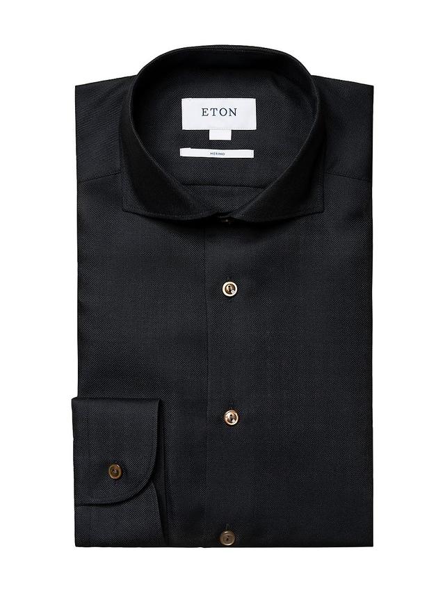 Eton Contemporary Fit Merino Wool Dress Shirt Product Image