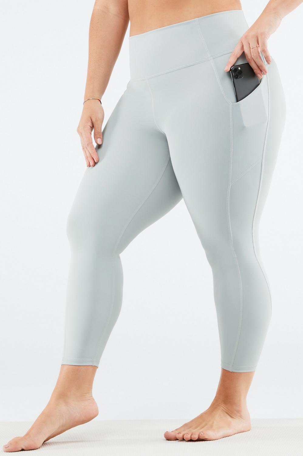 Fabletics Oasis High-Waisted 7/8 Legging Womens Arctic Grey plus Size 4X Product Image