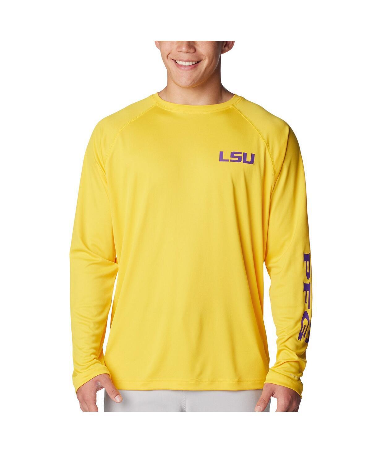 Mens Columbia LSU Tigers Terminal Tackle Omni-Shade Raglan Long Sleeve T-Shirt Product Image